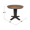 International Concepts 36 in. Solid Wood Round Top Pedestal Dining Table - 29.9 in. High, Hickory/Washed Coal K45-36RT-23B - alternate 4